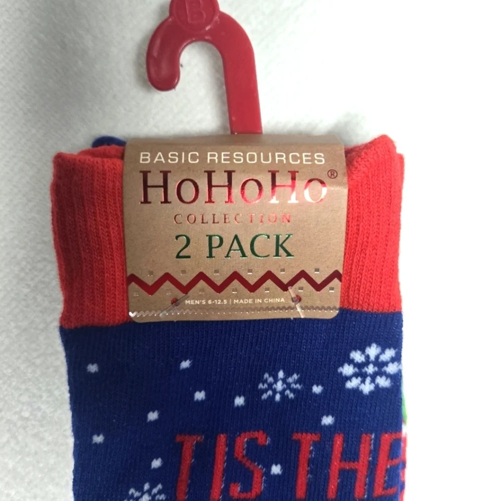 Christmas Men’s crew socks “Tis the season” 2/pack NWT